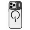 Mey İthalat®   iPhone 17 Pro Remim Lensli Magsafe Standlı Kapak - Siyah