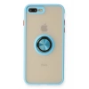 Mey İthalat®   iPhone 7 Plus Kılıf Montreal Yüzüklü Silikon Kapak - Buz Mavi