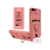 Mey İthalat®   iPhone 7 Plus Kılıf Zuma Kartvizitli Yüzüklü Silikon - Pembe