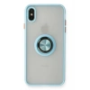 Mey İthalat®   iPhone X Kılıf Montreal Yüzüklü Silikon Kapak - Buz Mavi