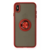 Mey İthalat®   iPhone X Kılıf Montreal Yüzüklü Silikon Kapak - Kırmızı