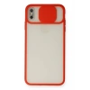 Mey İthalat®   iPhone X Kılıf Palm Buzlu Kamera Sürgülü Silikon - Kırmızı