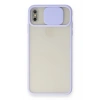 Mey İthalat®   iPhone X Kılıf Palm Buzlu Kamera Sürgülü Silikon - Lila