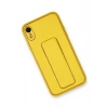 Mey İthalat®   iPhone XR Kılıf Coco Deri Standlı Kapak - Sarı