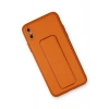 Mey İthalat®   iPhone XS Max Kılıf Coco Deri Standlı Kapak - Turuncu