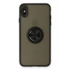 Mey İthalat®   iPhone XS Max Kılıf Montreal Yüzüklü Silikon Kapak - Siyah