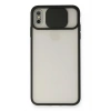 Mey İthalat®   iPhone XS Max Kılıf Palm Buzlu Kamera Sürgülü Silikon - Siyah