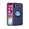Mey İthalat®   iPhone XS Max Kılıf Range Yüzüklü Silikon - Mavi