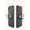 Mey İthalat®   iPhone XS Max Kılıf Range Yüzüklü Silikon - Mavi