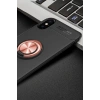 Mey İthalat®   iPhone XS Max Kılıf Range Yüzüklü Silikon - Siyah-Gold