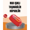 Mey İthalat® IPX6 Su Geçirmez RGB LED Işıklı Taşınabilir Bluetooth Hoparlör 2400 mAh