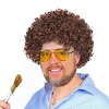 Mey İthalat® Kahve Renk Kıvırcık Afro Bonus Peruk
