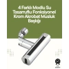 Mey İthalat® Krom Musluk Başlığı | 4ü 1 Arada Su Çıkışı | Kolay Montajlı