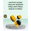 Mey İthalat® Matkap Uyumlu Temizlik Fırçası Seti 3’lü Çok Amaçlı