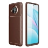 Mey İthalat®   Mi 10T Lite Kılıf Auto Focus Karbon Kapak - Kahverengi
