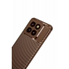 Mey İthalat®   Mi 14T Pro Kılıf Auto Focus Karbon Kapak - Kahverengi