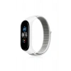 Mey İthalat®   Mi Band 4 Hasırlı Cırtcırtlı Kordon - Beyaz