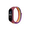 Mey İthalat®   Mi Band 4 Hasırlı Cırtcırtlı Kordon - Gökkuşağı