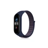 Mey İthalat®   Mi Band 4 Hasırlı Cırtcırtlı Kordon - Lacivert-Mor