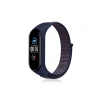 Mey İthalat®   Mi Band 4 Hasırlı Cırtcırtlı Kordon - Lacivert-Mor