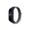 Mey İthalat®   Mi Band 4 Hasırlı Cırtcırtlı Kordon - Sarı-Lacivert