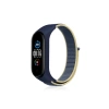 Mey İthalat®   Mi Band 4 Hasırlı Cırtcırtlı Kordon - Sarı-Lacivert
