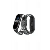 Mey İthalat®   Mi Band 4 Spor Delikli Kordon - Siyah-Beyaz