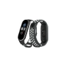 Mey İthalat®   Mi Band 4 Spor Delikli Kordon - Siyah-Beyaz