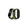 Mey İthalat®   Mi Band 4 Spor Delikli Kordon - Siyah-Yeşil