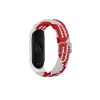 Mey İthalat®   Mi Band 6 Star Kordon - Beyaz-Kırmızı