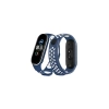 Mey İthalat®   Mi Band 7 Spor Delikli Kordon - Lacivert-Beyaz