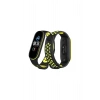 Mey İthalat®   Mi Band 7 Spor Delikli Kordon - Siyah-Yeşil