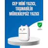 Mey İthalat® Mini Bluetooth Termal Yazıcı 1200mAh Şarjlı Taşınabilir