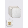 Mey İthalat®   Organik 28x28 6Lı Havlu Mendil 90105 Ekru