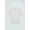 Mey İthalat®   Organik Natural Basic Style Kruvaze Uzun Kol Body BS17102 Beyaz