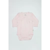 Mey İthalat®   Organik Natural Basic Style Kruvaze Uzun Kol Body BS17102 Pembe