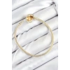Mey İthalat® Pirinç Charm Zirkon Taşlı Kalp Model Gold Renk Kadın Bileklik
