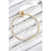 Mey İthalat® Pirinç Charm Zirkon Taşlı Taç Model Gold Renk Kadın Bileklik