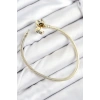 Mey İthalat® Pirinç Charm Zirkon Taşlı Yonca Model Gold Renk Kadın Bileklik