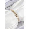 Mey İthalat® Pirinç Dikdörtgen Model Gold Renk Xuping Bebek Künyesi