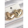 Mey İthalat® Pirinç Gold Renk Bomba Kalp Model Kadın Küpe
