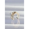 Mey İthalat® Pirinç Gold Renk İncili Ahtapot Earcuff Küpe