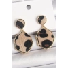 Mey İthalat® Pirinç Gold Renk Sallantı Leopar Desen Plaka Model Kadın Küpe
