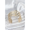 Mey İthalat® Pirinç Gold Renk Vintage Model Kadın Bileklik