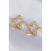 Mey İthalat® Pirinç Gold Renk Yıldız Küpe