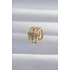 Mey İthalat® Pirinç Gold Renk Yonca Earcuff Küpe