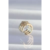 Mey İthalat® Pirinç Gold Renk Yonca Earcuff Küpe