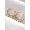 Mey İthalat® Pirinç Gold Renk Zincir Model Halka Küpe