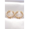 Mey İthalat® Pirinç Gold Renk Zincir Model Halka Küpe