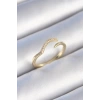 Mey İthalat® Pirinç Gold Renk Zirkon Taşlı Kadın Yüzük